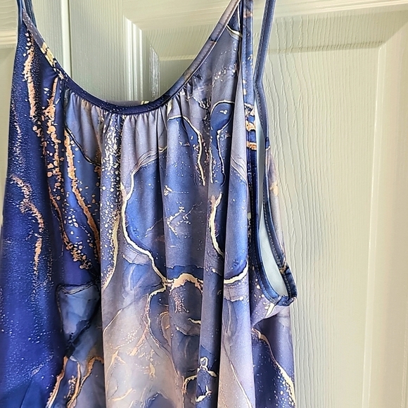 NWOT Amazon Spaghetti Strap   Silky Galaxy Print Tank Top. Wrinkle free 3XL - Picture 8 of 11